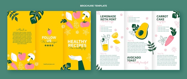 Flat design healthy food brochure