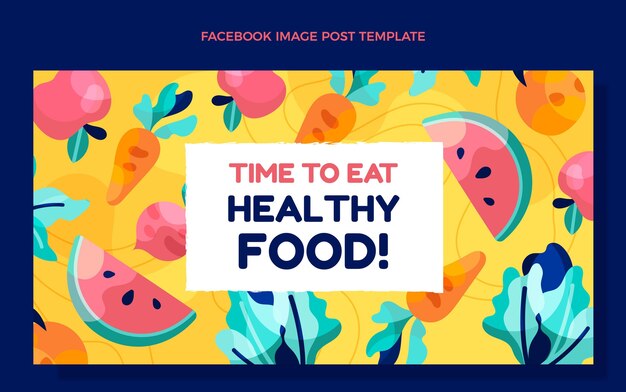 Flat design healthy food facebook post