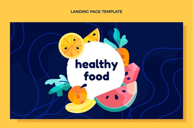 Flat design healthy food landing page