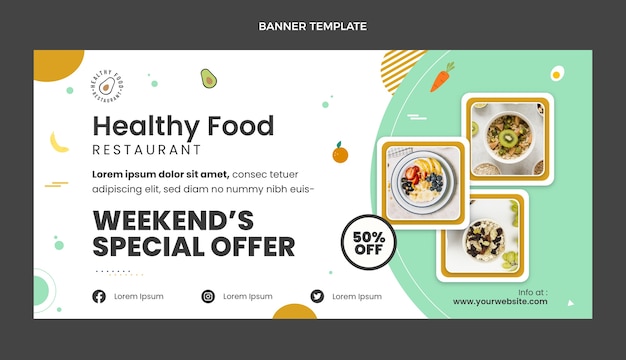 Free Vector flat design healthy food sale banner