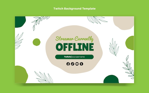 Flat design healthy food twitch background