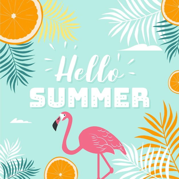 Free Vector flat design hello summer concept