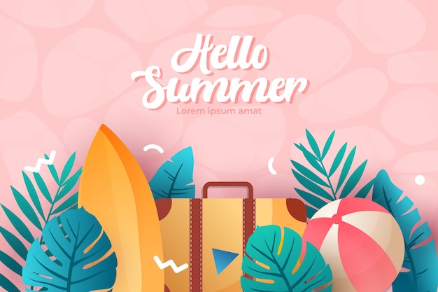 Flat design hello summer