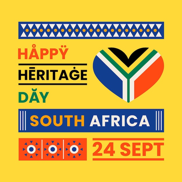 Free Vector flat design heritage day event illustration with text