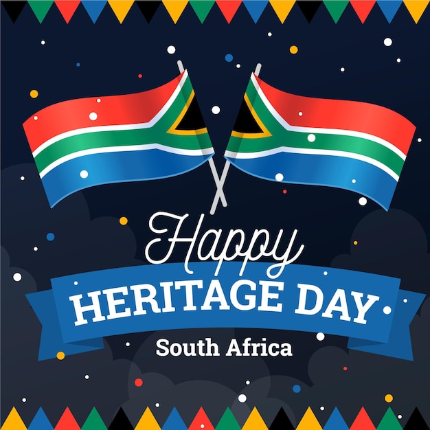 Free Vector flat design heritage day in south africa illustration