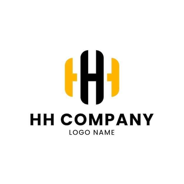 Flat design hh monogram logo template