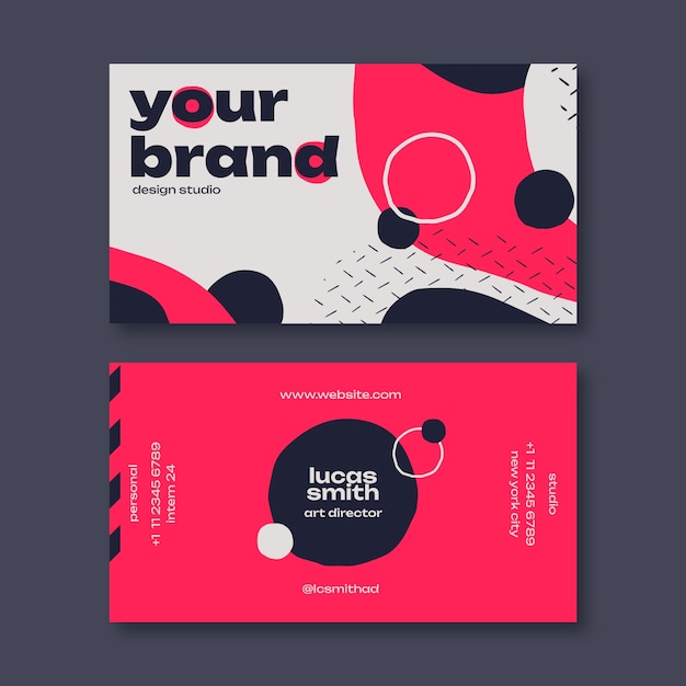 Flat design high contrast color business card