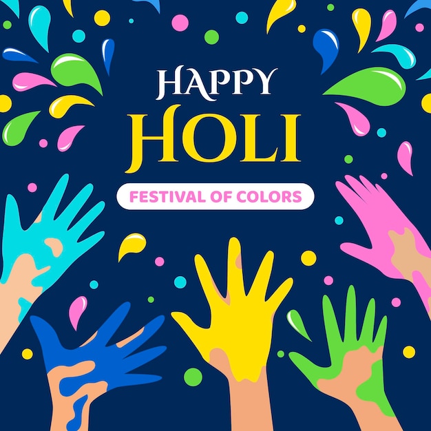 Flat design holi festival celebration