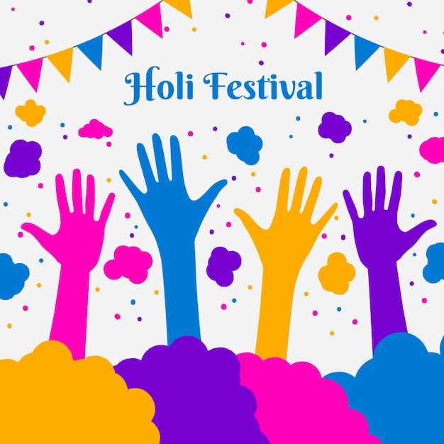 Flat design holi festival illustration