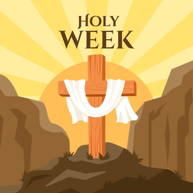 Flat design holy week concept