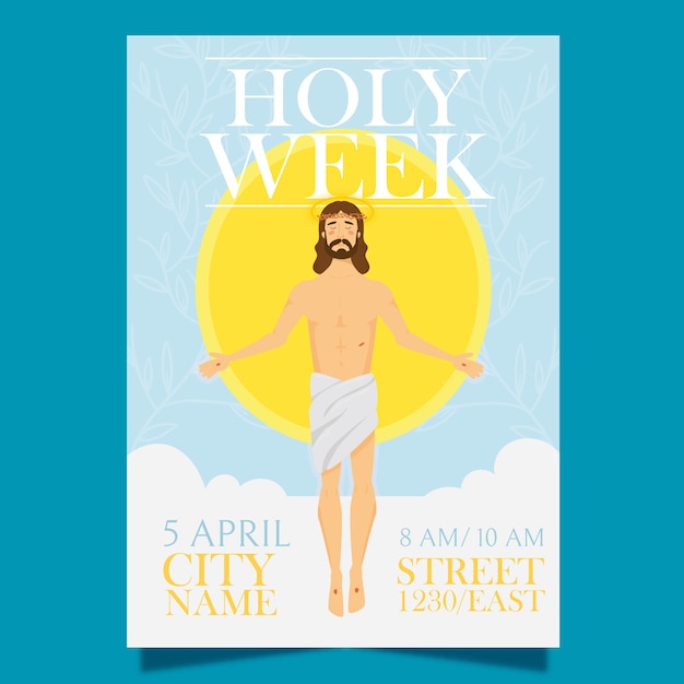 Free Vector flat design holy week concept