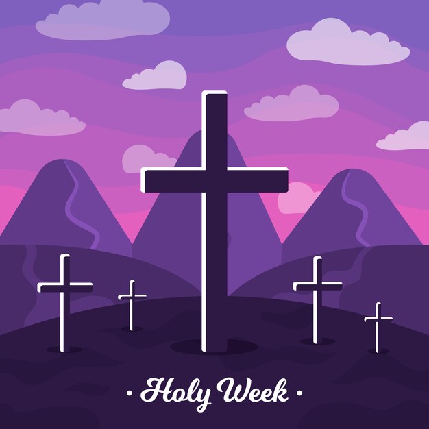 Flat design holy week design