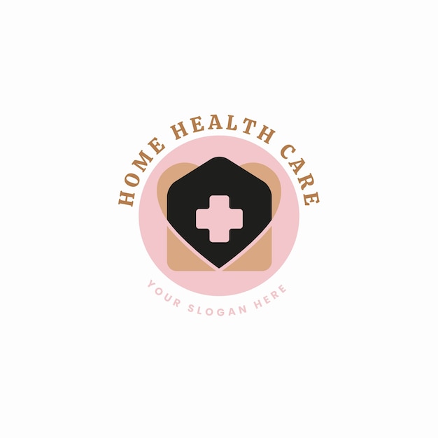 Free Vector flat design home health care  logo template