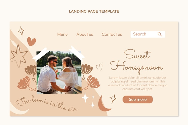 Flat design honeymoon landing page