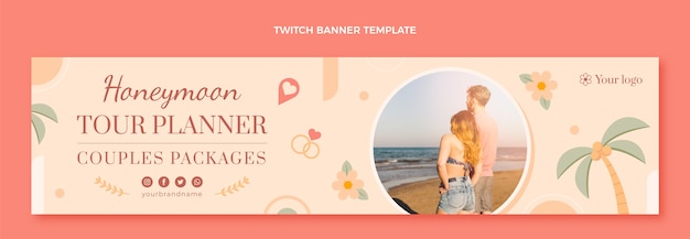 Flat design honeymoon template