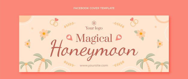 Flat design honeymoon template