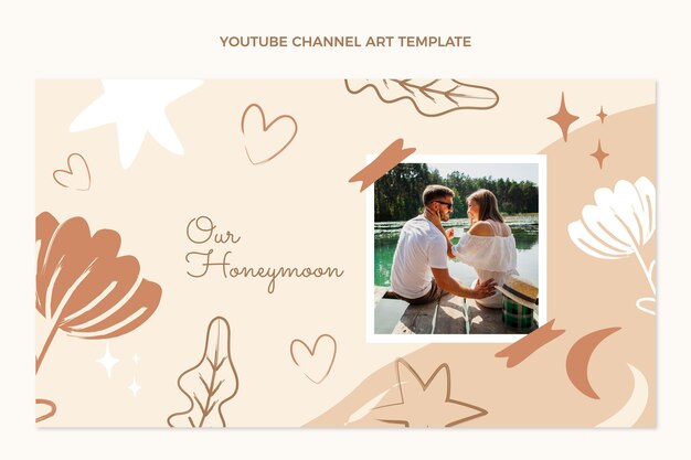 Flat design honeymoon youtube channel art