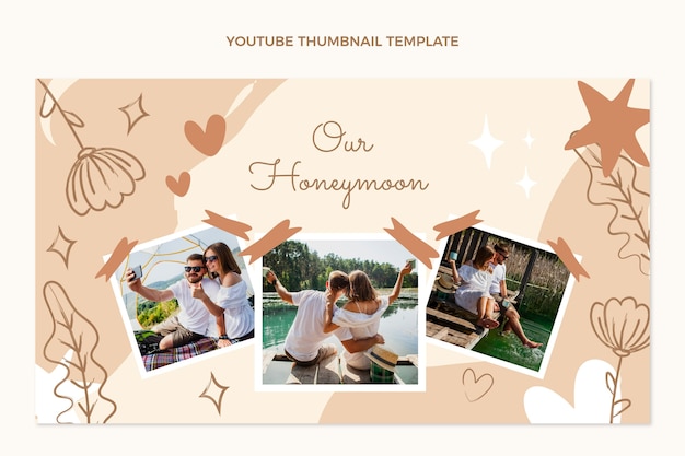 Flat design honeymoon youtube thumbnail