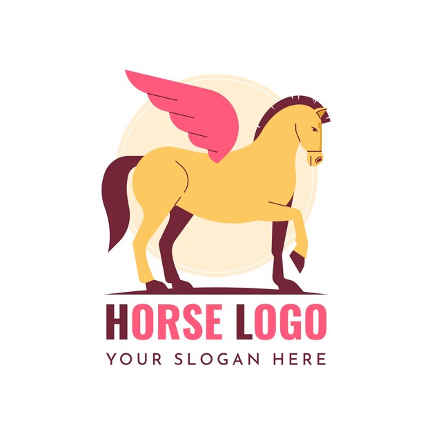 Flat design horse logo design