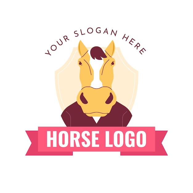 Flat design horse logo design