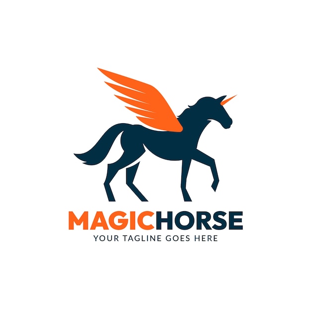 Flat design horsehorse logo design