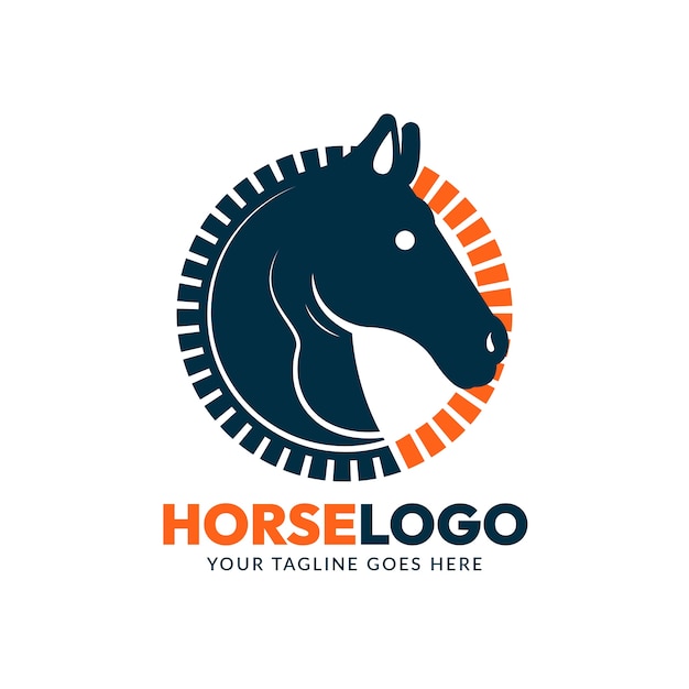 Flat design horsehorse logo design