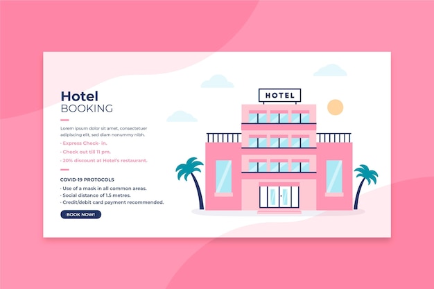 Free Vector flat design hotel banner template