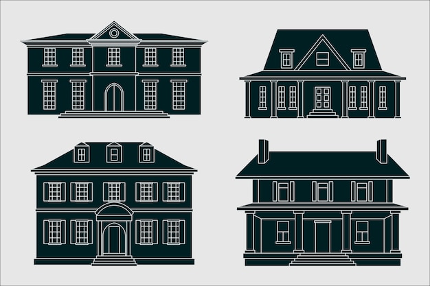 Flat design house silhouette