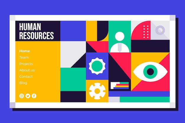 Free Vector flat design human resources landing page