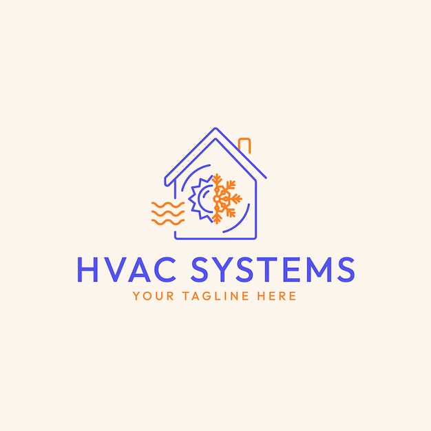 Free Vector flat design hvac logo template