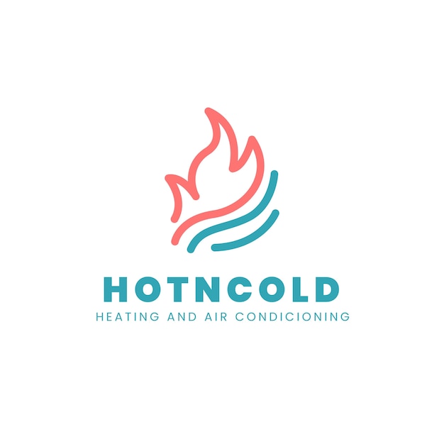 Free Vector flat design hvac logo template