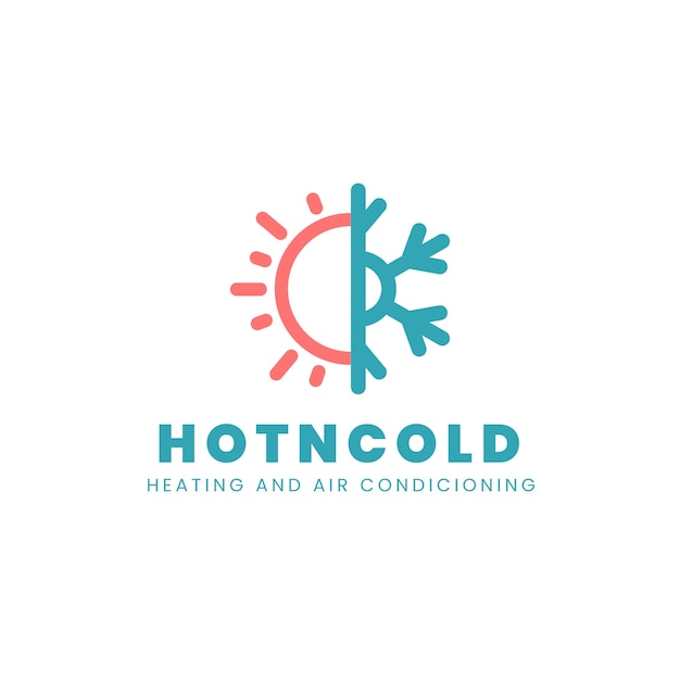 Free Vector flat design hvac logo template