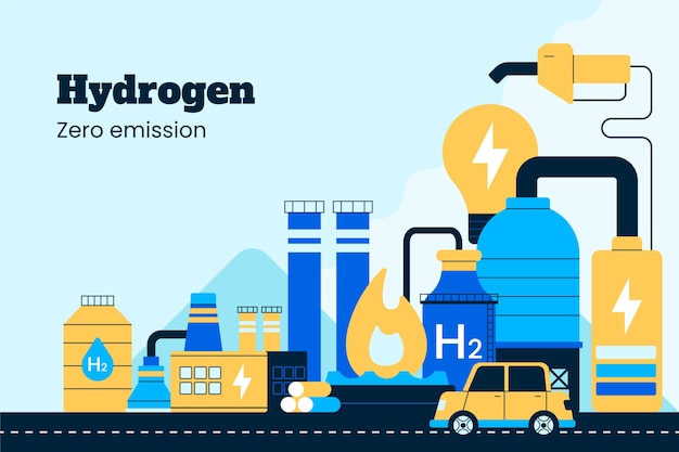 Free Vector flat design hydrogen background