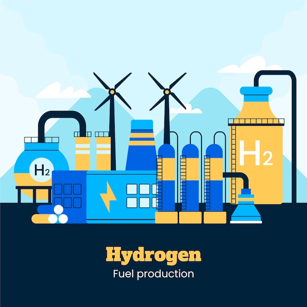 Free Vector flat design hydrogen illustration