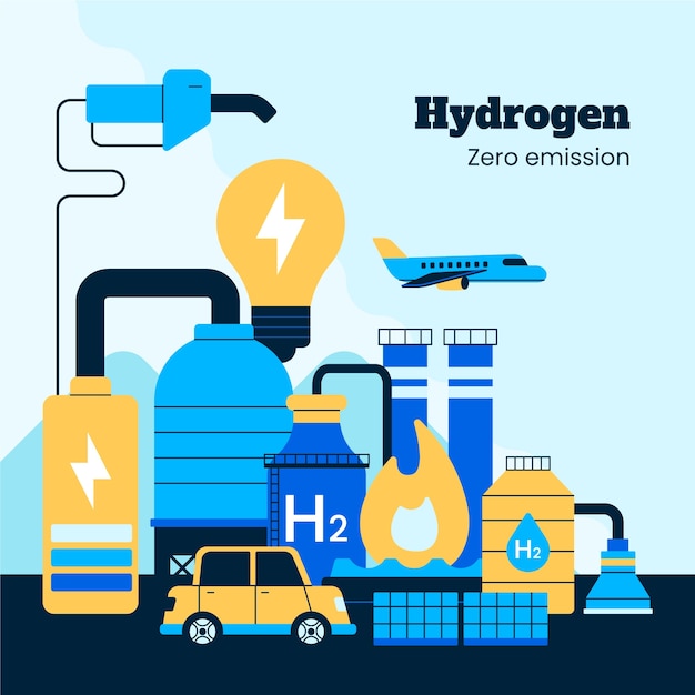 Free Vector flat design hydrogen illustration