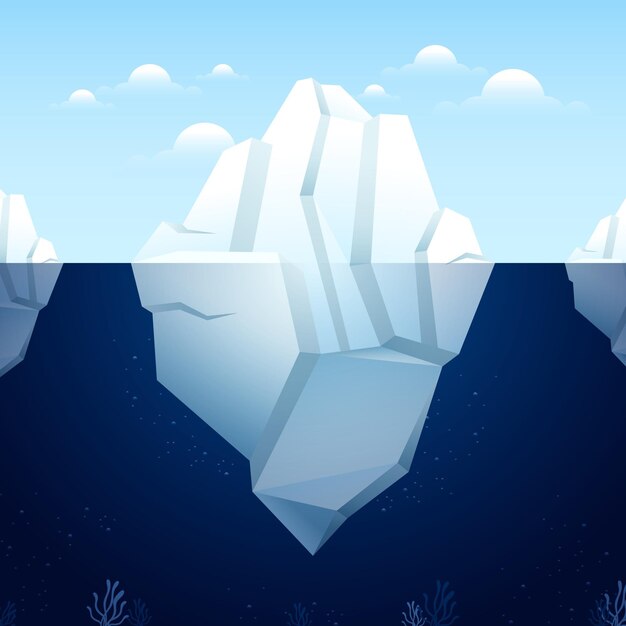 Flat design iceberg concept