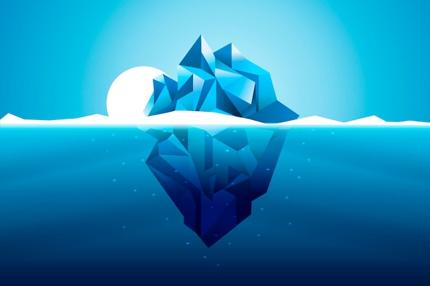 Free Vector flat design iceberg with sun