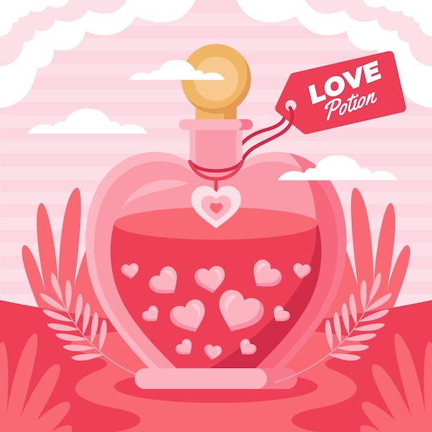 Free vector flat design illustrated love potion