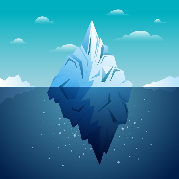 Flat design illustration iceberg