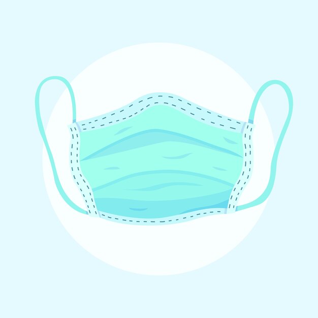 Flat design illustration medical mask