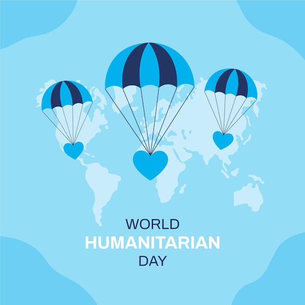 Free vector flat design illustration of world humanitarian day event