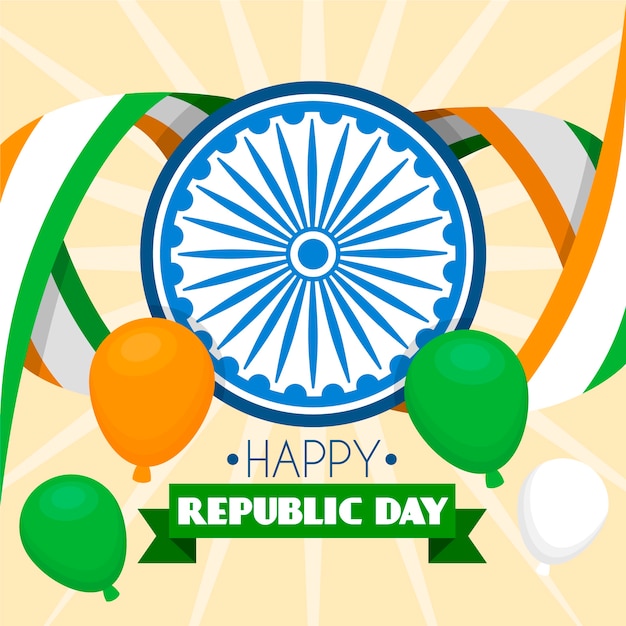 Flat design indian republic day background