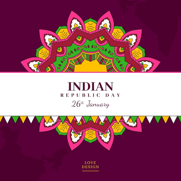 Free Vector flat design indian republic day concept