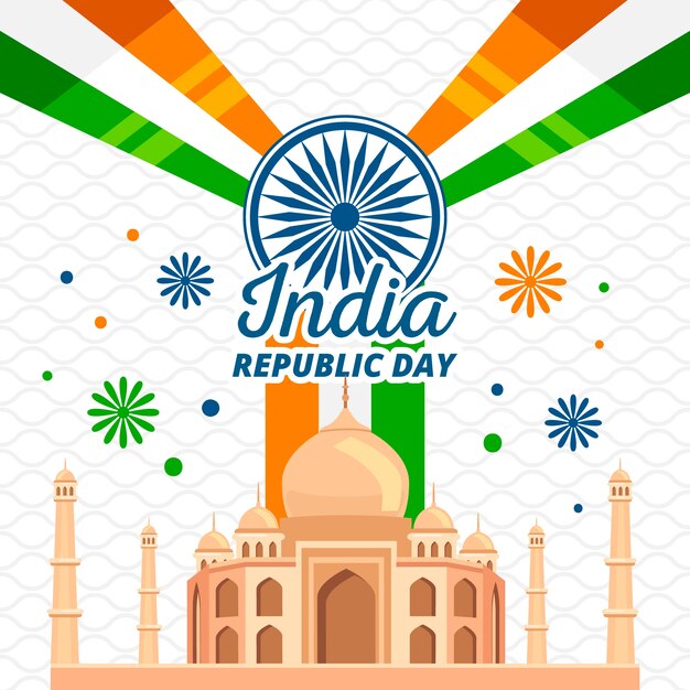 Flat design indian republic day