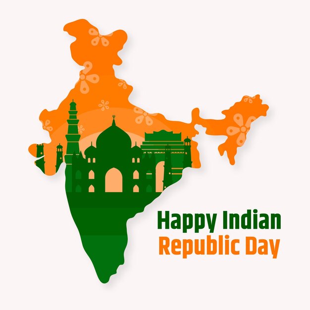 Flat design indian republic day