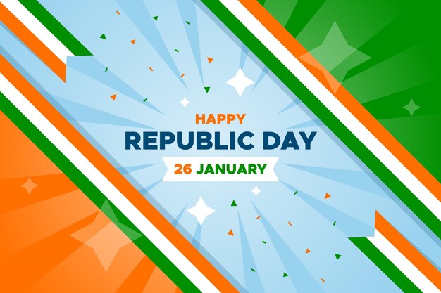 Flat design indian republic day