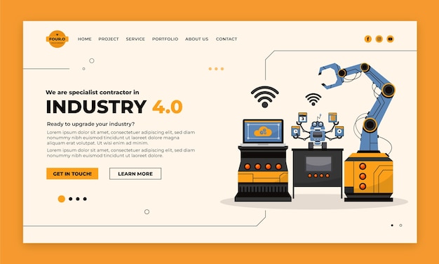 Flat design industry 4.0 banner