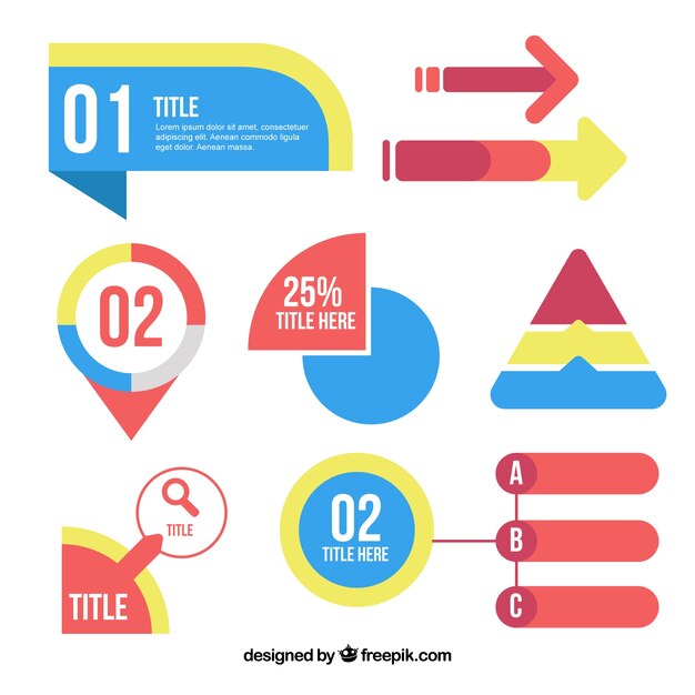 Flat design infographic element collection