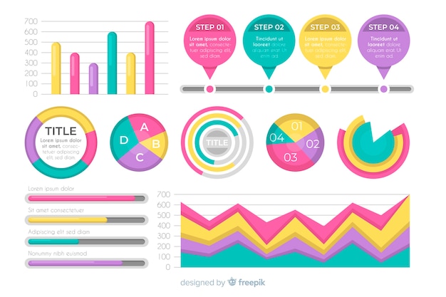 Flat design infographic element collection