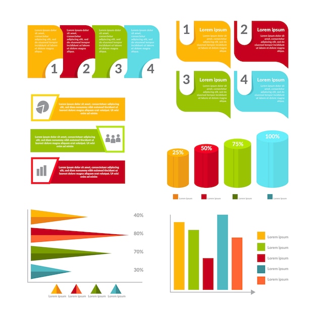 Flat design infographic elements collection